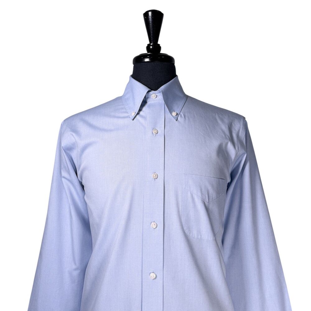 Brooks Brothers Regent Mens Dress Shirt 16 34/35 Blue Button Down Non Iron - Picture 4 of 8
